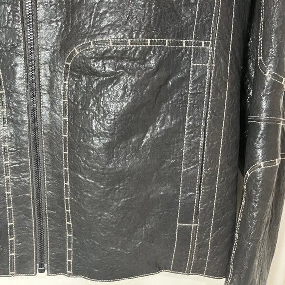 Hugo Boss Lamb Brown leather Racer jkt SZ 46R Casual SUPERB - Picture 10 of 16